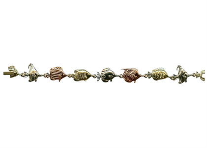 Three Tone Plated Fish Bracelet